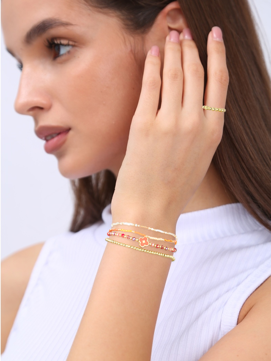 Edelstahl-Perlenarmband 2mm 