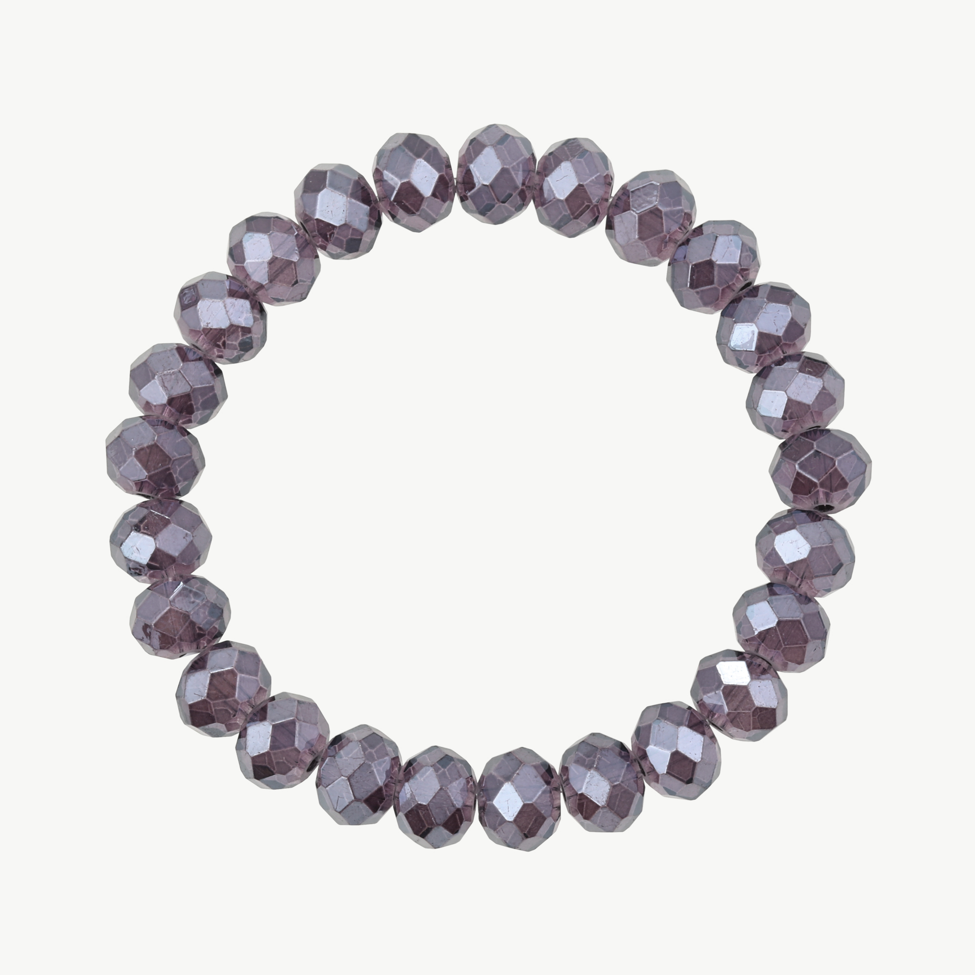 Elastisches Armband mit flacher Kristallperle