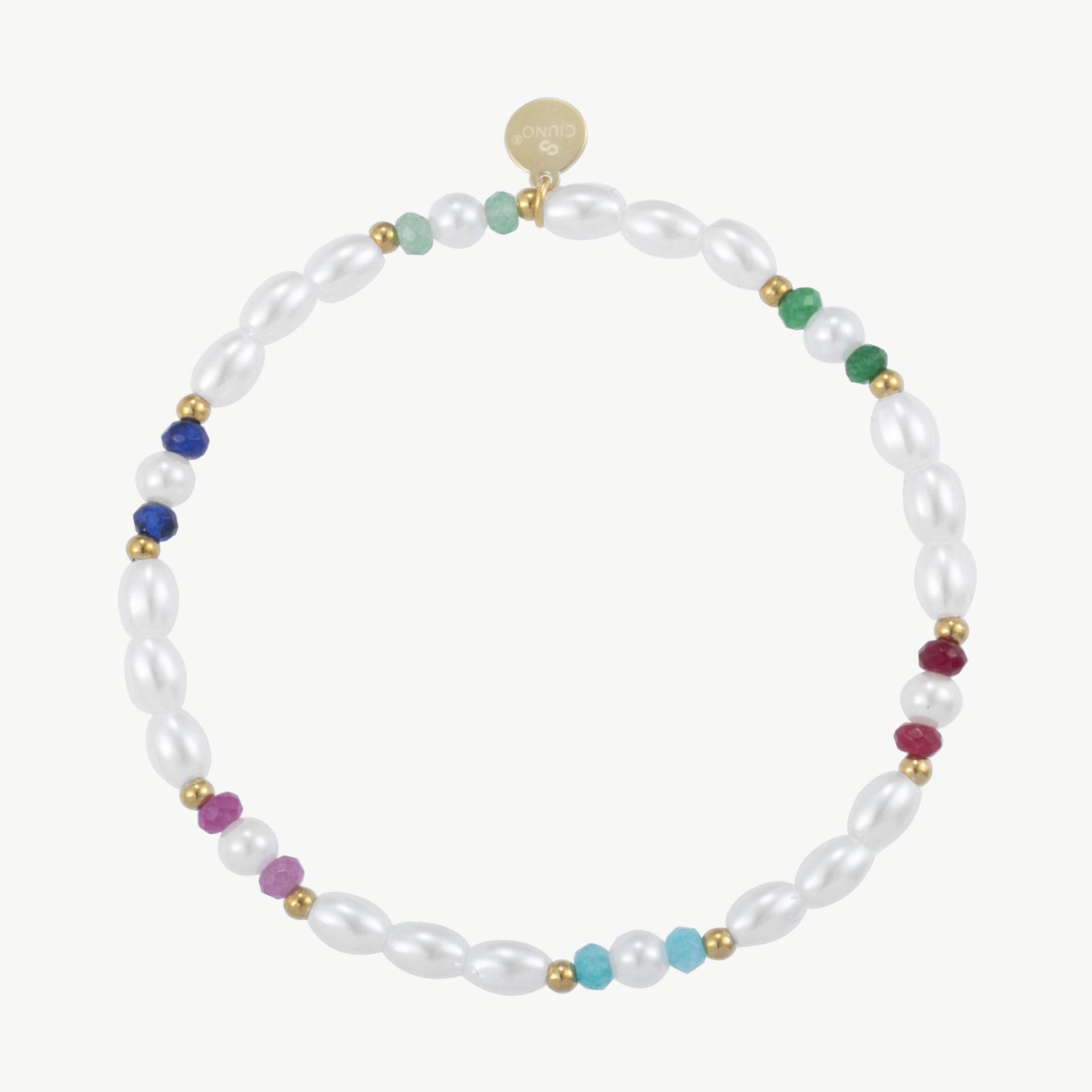 Giuno Armband aus Edelstahlperlen und Perlen