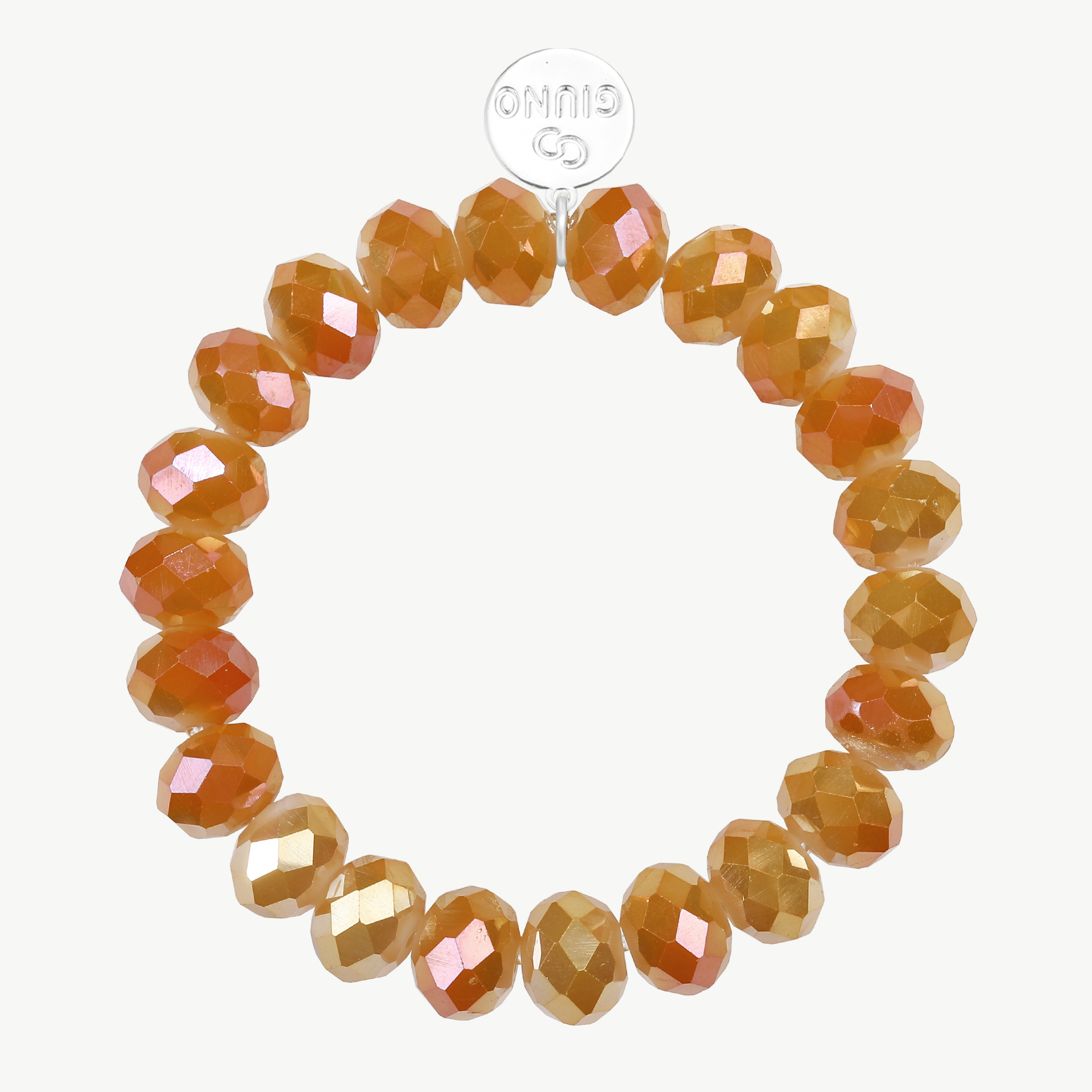 Elastisches Armband mit flacher Kristallperle