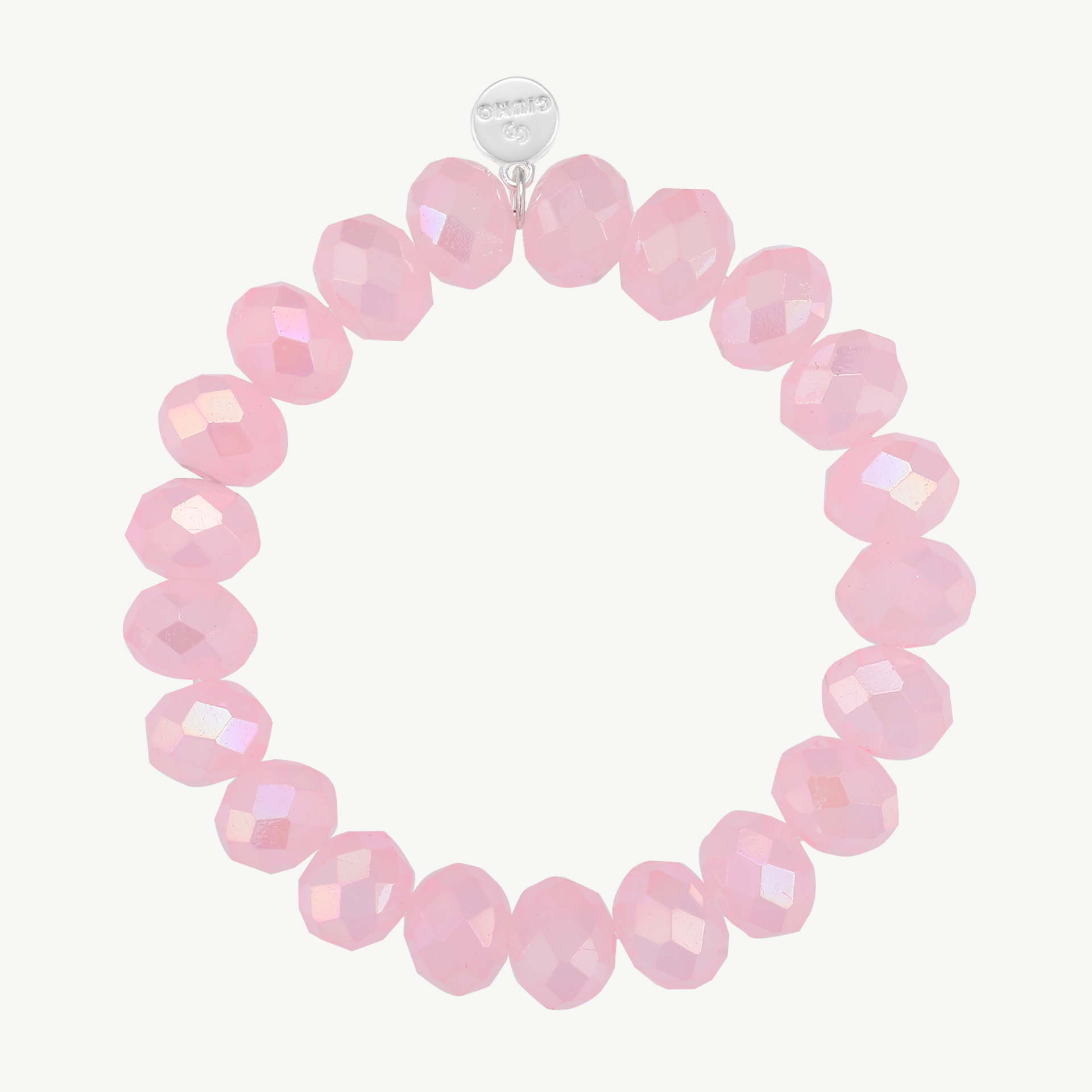 Elastisches Armband mit flacher Kristallperle