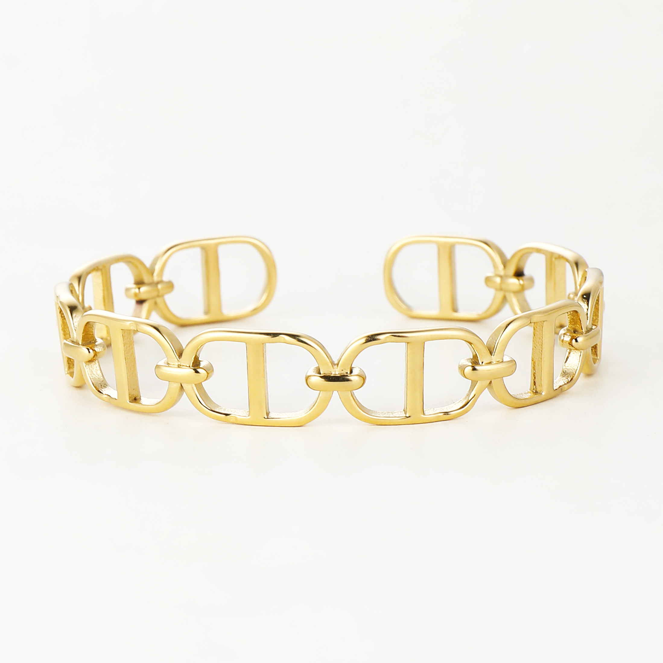 Giuno-Bracelet-S-Steel-ATD279 Offener Edelstahlarmspange mit Theta