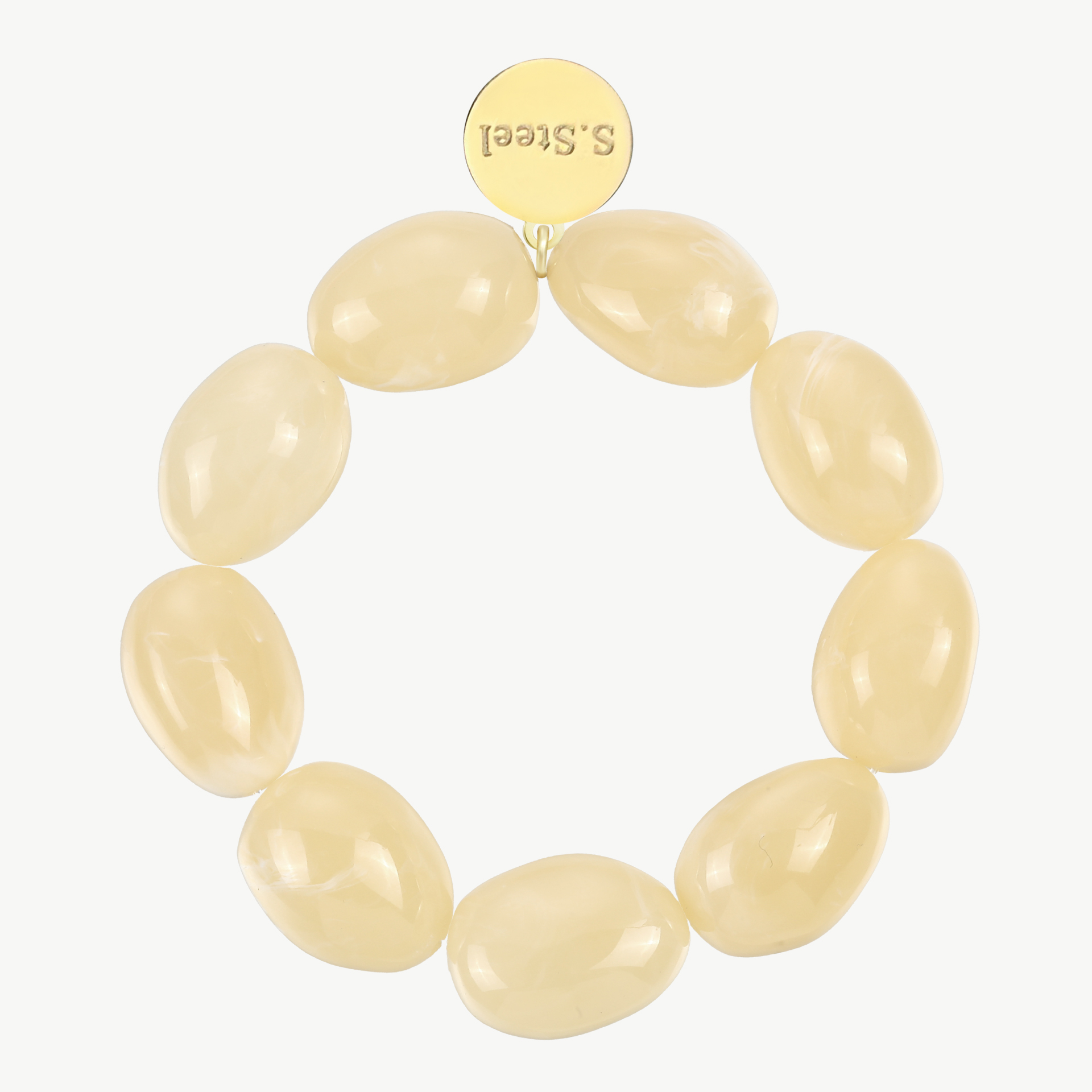 Ovales Armband aus Acryl und Edelstahl