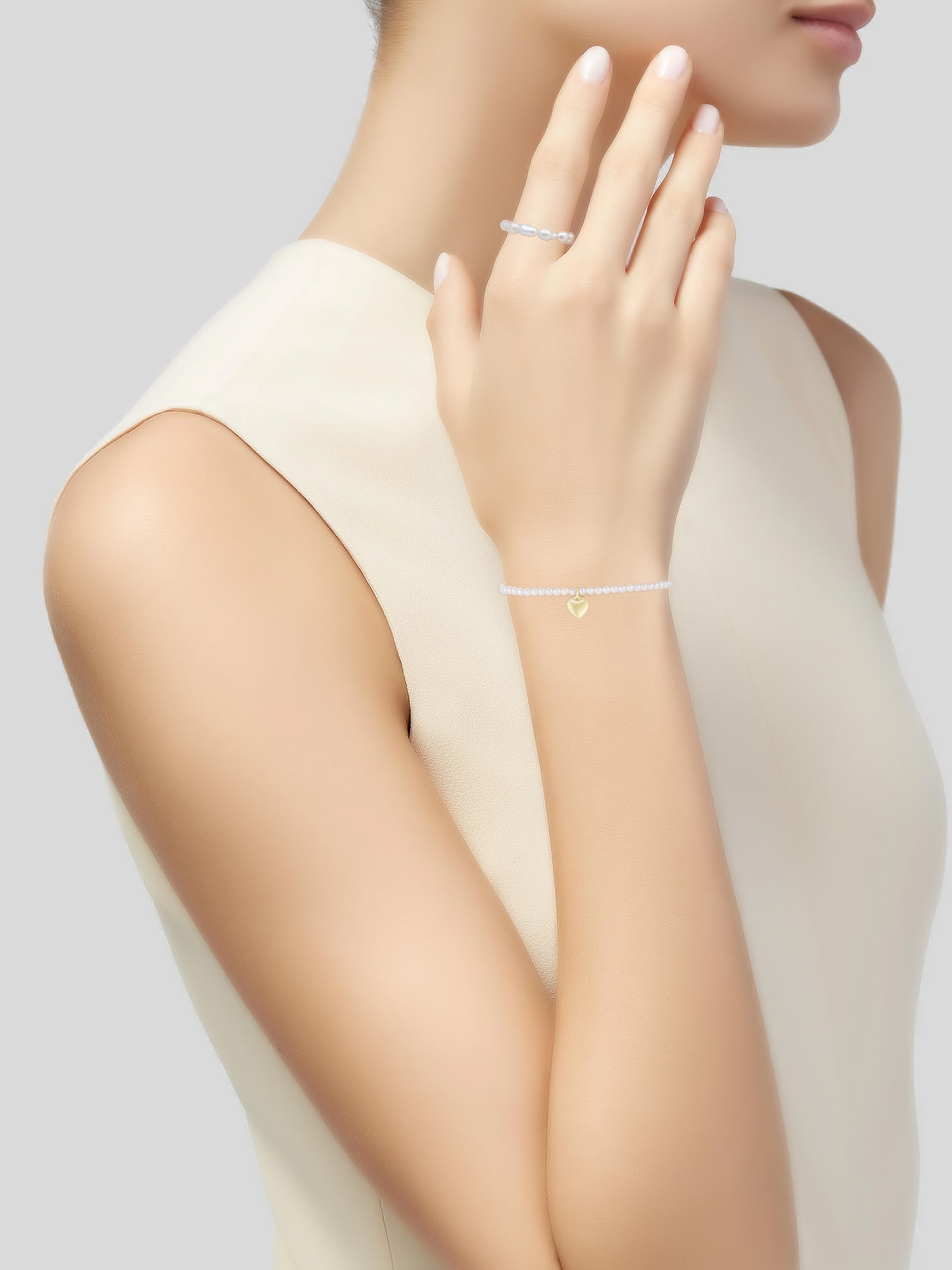 Elastischer Ring aus Naturperlen