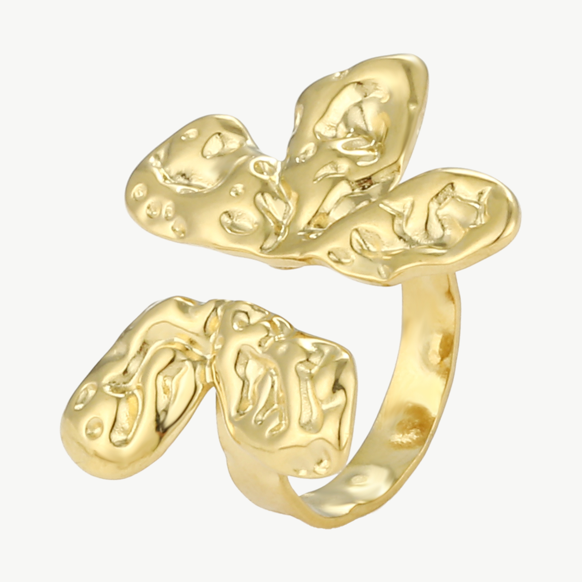 Offener Ring aus blütenförmigem Edelstahl