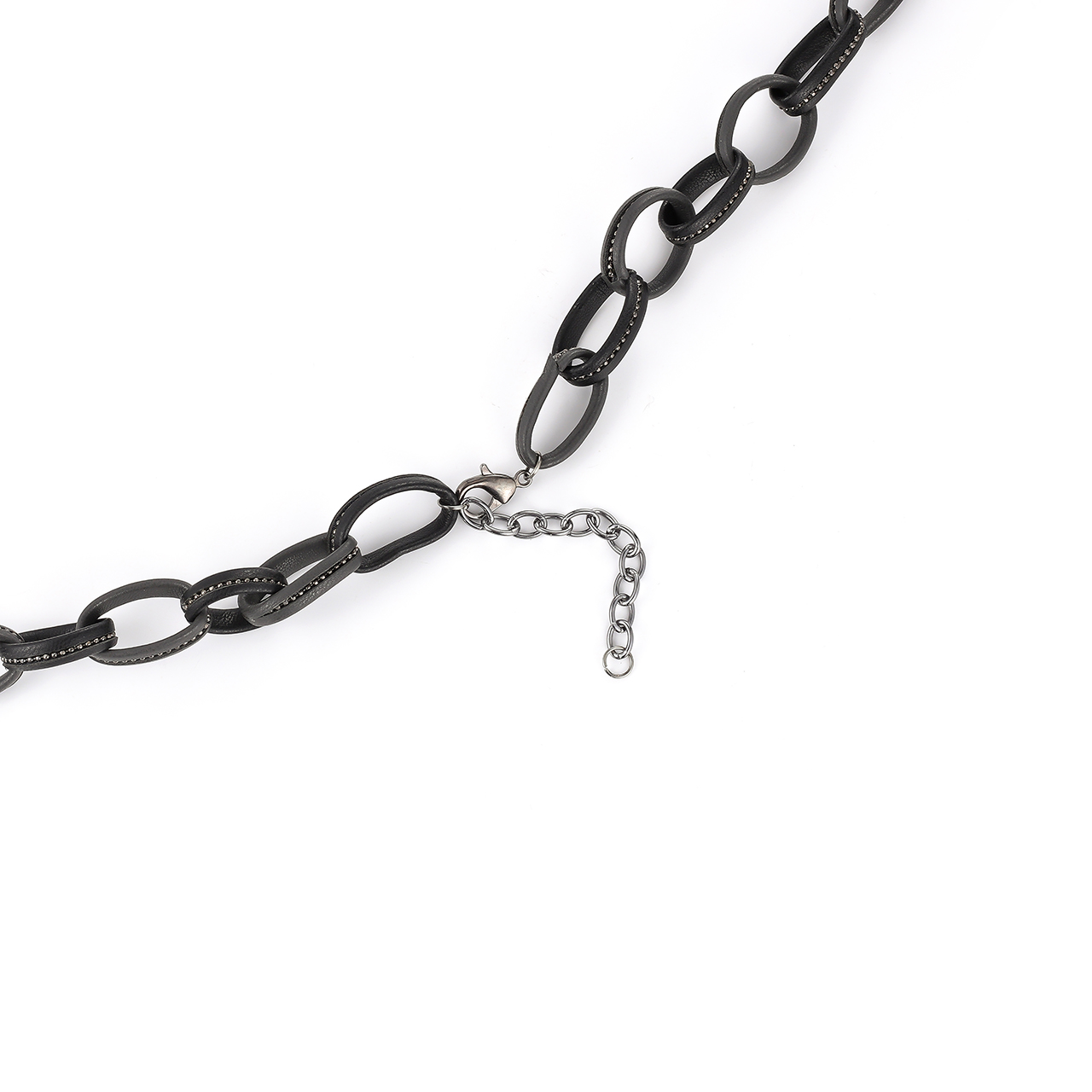 Grau/schwarze Gliederkette aus Leder