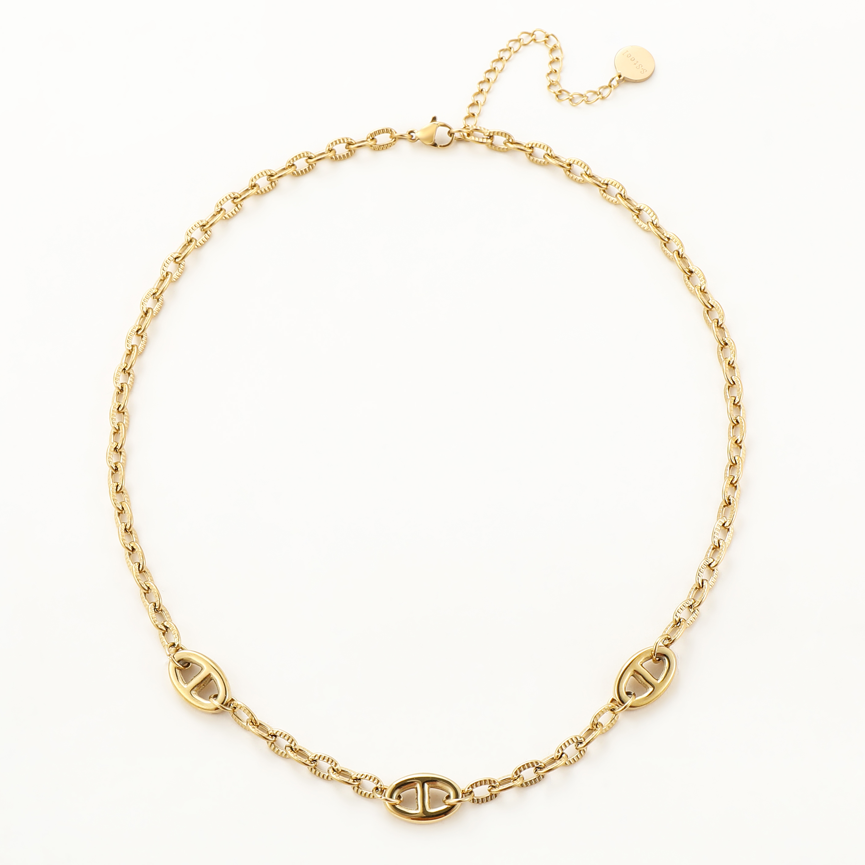 Giuno-Necklace-S-Steel-KGB384 Edelstahlkette mit Theta