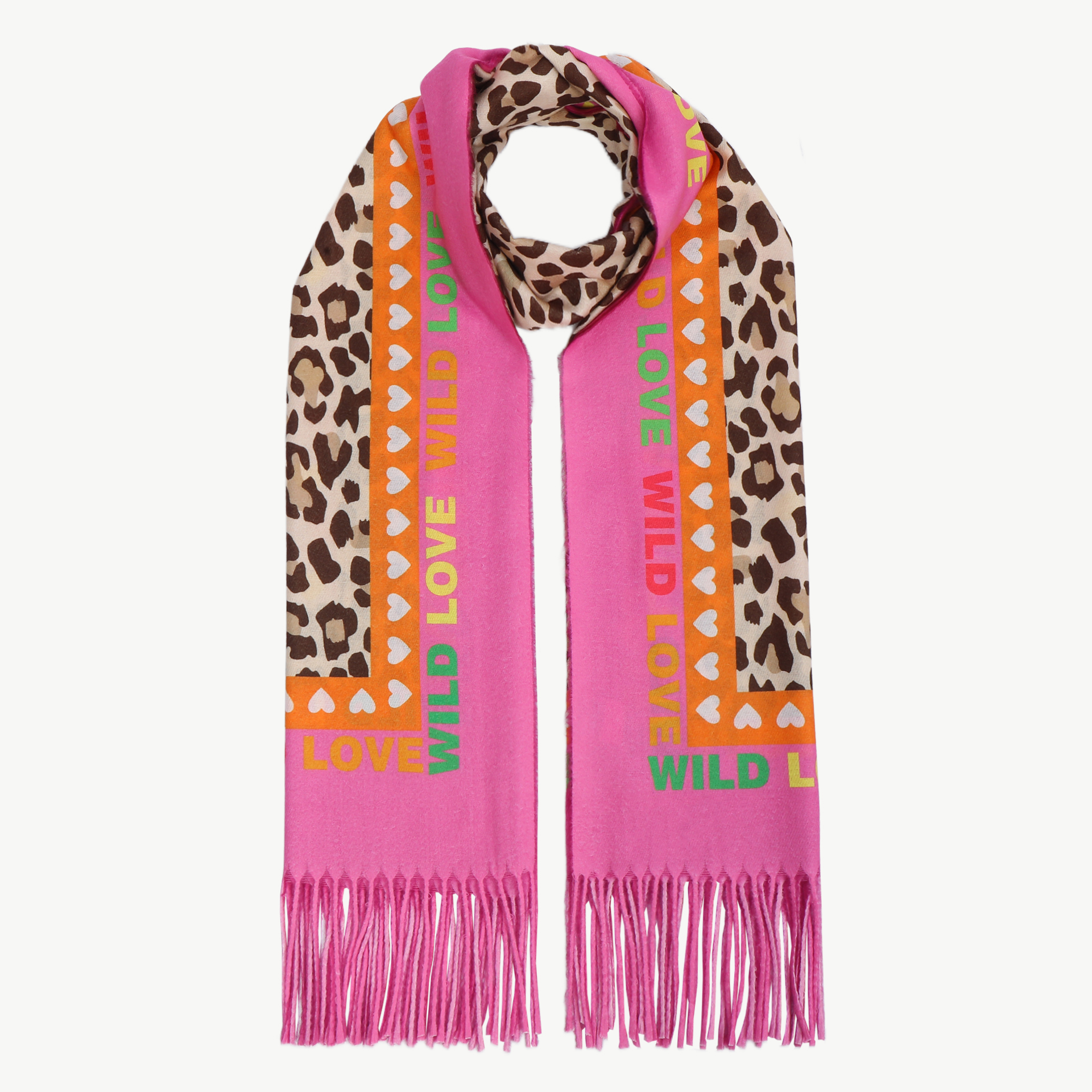 Rechteckig Schal mit Leopardenmuster