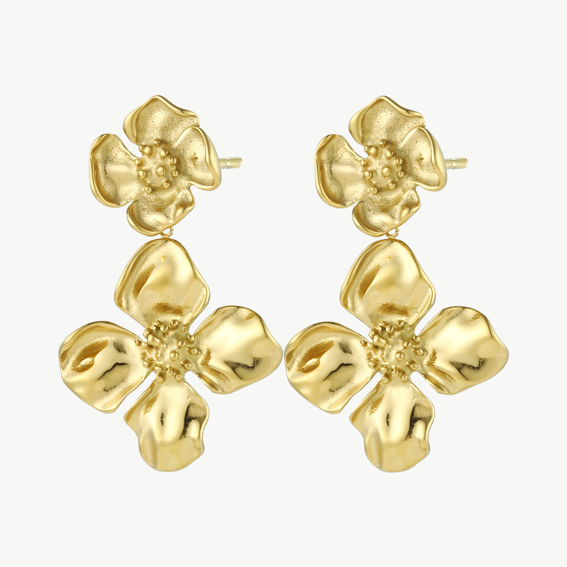 Ohrringe mit Blumenanhänger aus Edelstahl